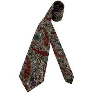 HUGO BOSS WHITE TAG Multicolor Paisley Silk LUXURY Tie ITALY
